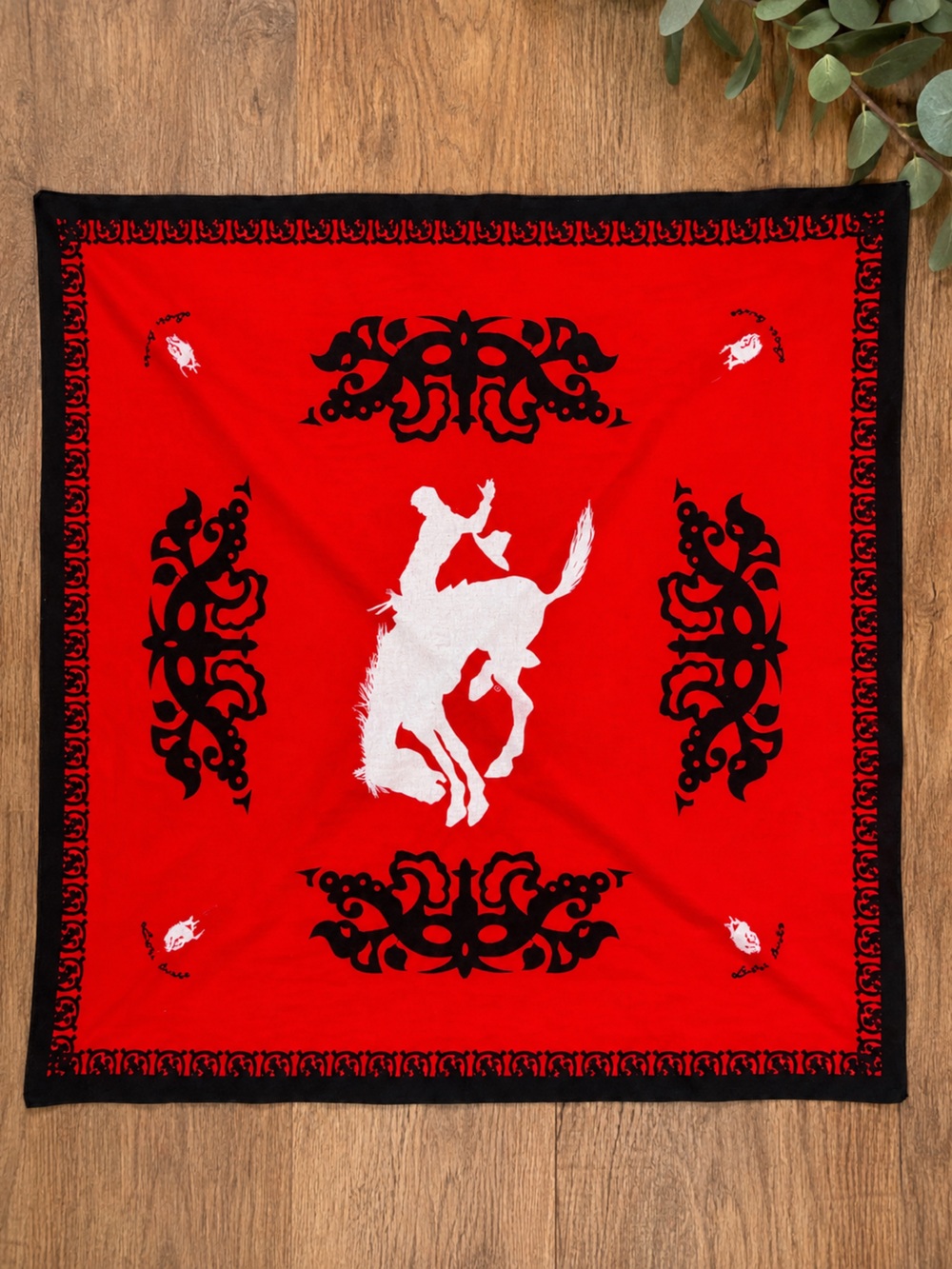 Pendleton Whisky Let’er Buck Red Western Rodeo Bandana Scarf Cowboy